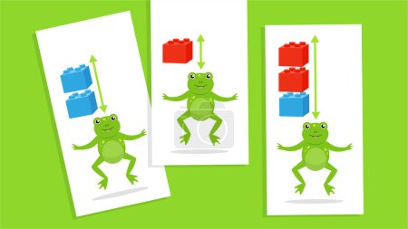 Frogs and infographics. Vector illustration in cartoon style.
