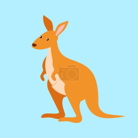 Téléchargez les illustrations : Icône kangourou. Illustration plate de l'icône vectorielle kangourou pour la conception web - en licence libre de droit