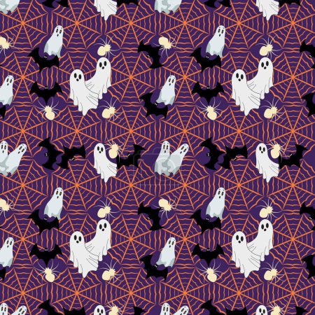 Illustration for Happy Halloween seamless vector pattern. - Royalty Free Image