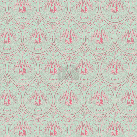 Illustration for Paisley vintage floral design seamless vector pattern - Royalty Free Image