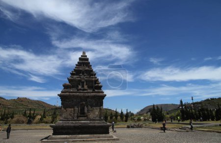 Photo for Dieng, Indonesia -March 25 2012: Candi Arjuna Temple is a Hindu temple building located in the Dieng Plateau, Banjarnegara Regency Indonesia. The temple is a historic building made of hewn stone. - Royalty Free Image