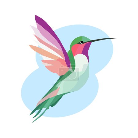 Foto de Una ilustración del vector del colibrí. Ilustración de aves poligonales. - Imagen libre de derechos