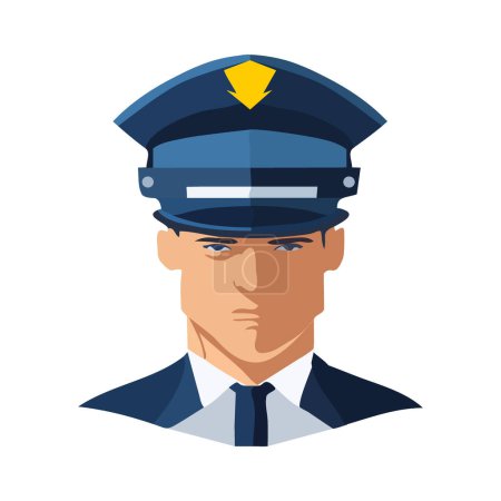 Téléchargez les illustrations : Portrait d'un agent de police illustration vectorielle - en licence libre de droit