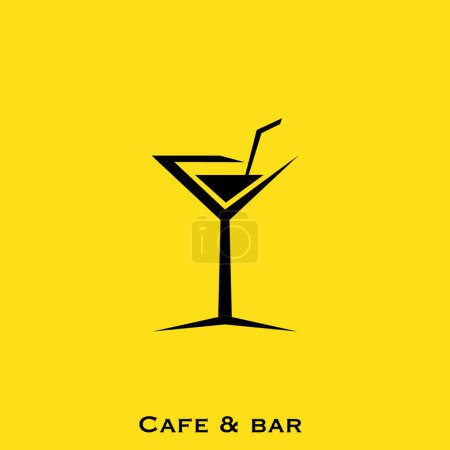 Foto de Café y barra logo vector. Diseño del logo del vector del concepto de cóctel. - Imagen libre de derechos