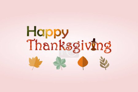 Foto de Celebración del Día de Acción de Gracias con pavo y hojas de otoño. Feliz Día de Acción de Gracias Diseño de la tarjeta de felicitación. - Imagen libre de derechos