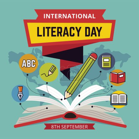 Téléchargez les illustrations : Journée internationale de l'alphabétisation 08 septembre - en licence libre de droit