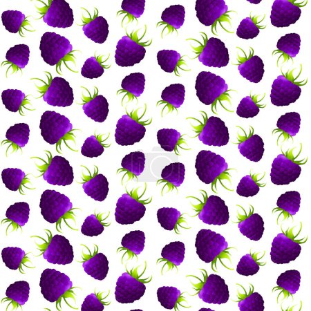 Illustration for Seamless pattern blackberries. For labels, menus, poster, print, or packaging design. Vector illustration. - Royalty Free Image