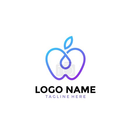 Apple Line Logo Vektor Design Vorlage