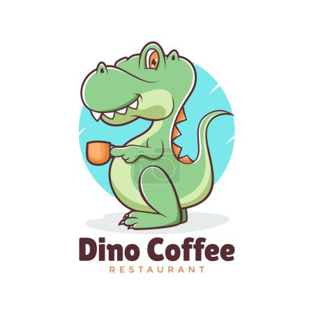 Dino Kaffee Logo Moderne Vektor-Design-Vorlage