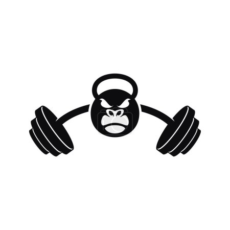 Illustration for Gorilla Gym Fitness Logo Vector Template - Royalty Free Image