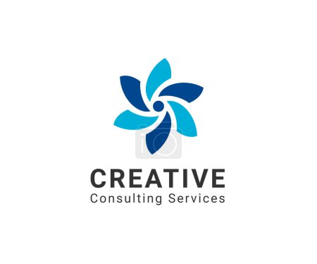 Téléchargez les illustrations : Services de conseil créatif logo design pour les entreprises - en licence libre de droit