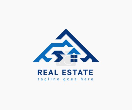 Illustration for Real estate logo design for business. Logo design for house, home, building and property business. - Royalty Free Image