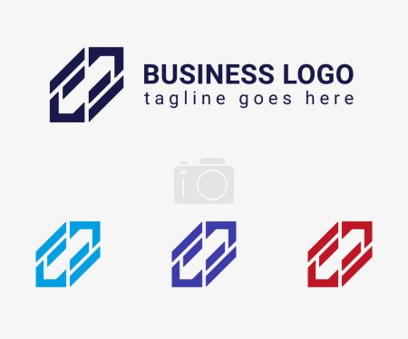 Téléchargez les illustrations : Design de logo bleu moderne pour les entreprises. Conception de logo minimaliste pour les entreprises. - en licence libre de droit