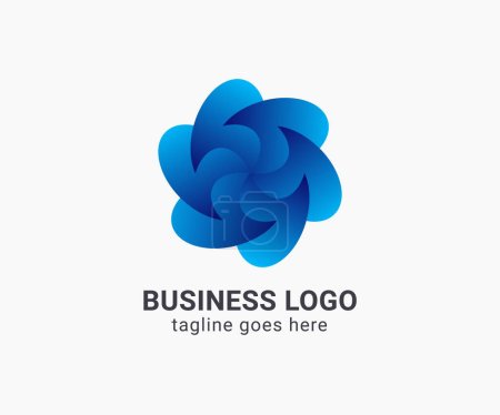 Téléchargez les illustrations : Design de logo bleu moderne pour les entreprises. Conception de logo minimaliste pour les entreprises. - en licence libre de droit