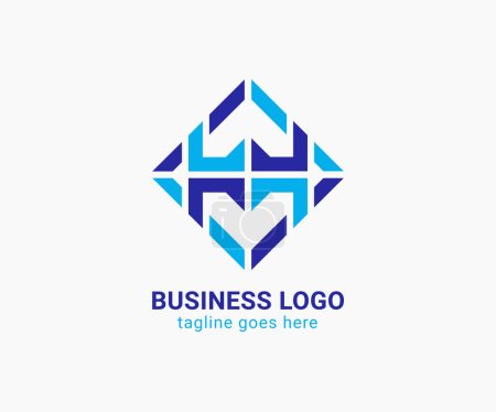 Modern blue logo design for business. Minimalist logo design for corporate business.