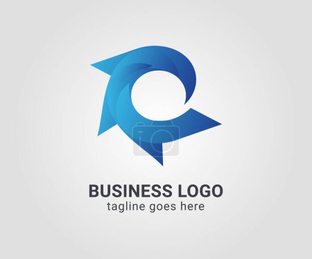 Téléchargez les illustrations : C lettre logo design pour les entreprises. Logo lettre C abstrait bleu. Design de logo lettre C moderne. - en licence libre de droit