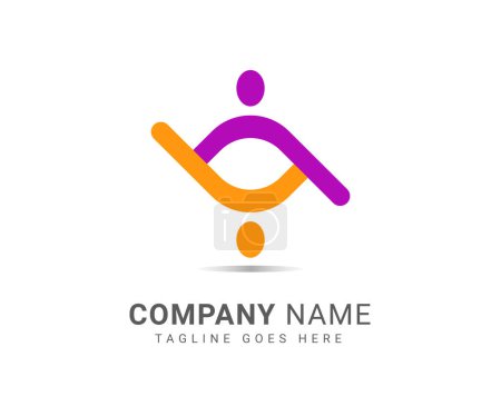 Teamwork, community, group consultancy logo template. Corporate identity consulting logo icon design.
