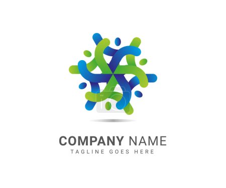 Trabajo en equipo, comunidad, plantilla de logotipo de consultoría de grupo. Diseño de iconos de consultoría de identidad corporativa.