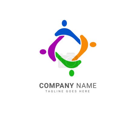 Teamwork, community, group consultancy logo template. Corporate identity consulting logo icon design.