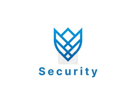 Foto de Escudo de seguridad vector logo icono de diseño para los negocios. Plantilla de logotipo de seguridad cibernética. - Imagen libre de derechos