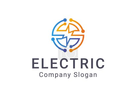 Foto de Logotipo eléctrico icono vectorial diseño gráfico concepto. Elemento de diseño de icono de energía eléctrica. - Imagen libre de derechos