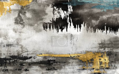 Abstract art painting. Geometric background design with rich texture. Modern art pattern. Golden contemporary art.