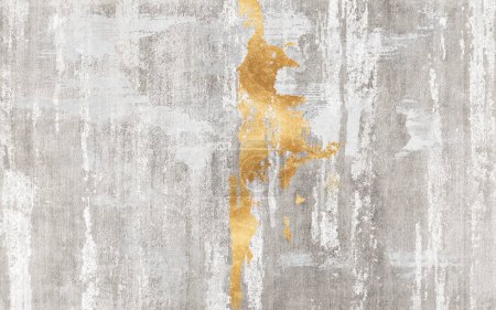 Abstract artistic background. Paint spilled on paper. Golden reason. For design, print, wallpaper, poster, card, mural, rug, hanging picture, print