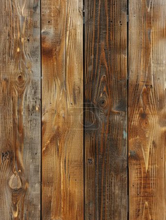 Dieses Bild stellt einen auffallenden Kontrast zwischen verbrannten und natürlichen Holzplanken dar. Die dunkleren Dielen offenbaren eine tief verkohlte Textur, während die leichteren die natürliche Schönheit und die komplizierten Muster des Holzes hervorheben..