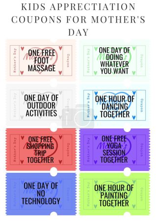 Photo for Express love and gratitude with our kids' Mother's Day coupons. Thoughtfully designed, customizable, and heartfelt tokens of appreciation. Perfect gift for moms! #MothersDay #Gratitude - Royalty Free Image