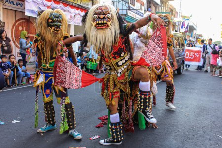 Photo for Magelang, Indonesia - Desember 27, 2022: Traditional Art from Asia Jathilan in Parade - Royalty Free Image