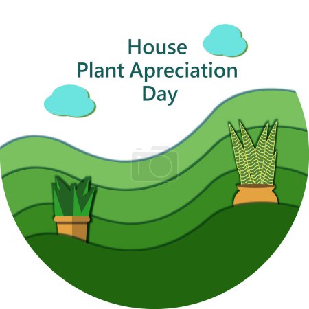 Illustration for House plant appreciation day, vector illustration simple design - Royalty Free Image