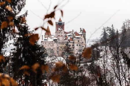 The famous medieval Bran Castle, known as Dracula Castle, in Transylvania