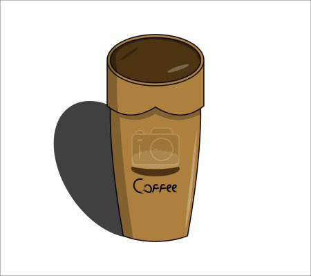 Téléchargez les photos : Realistic coffee cup layout. coffee cup front view. Isolated on a white background. Cup of coffee in coffee color shades. Vector illustration - en image libre de droit