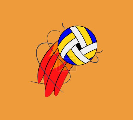 Ilustración de Volleyball with fire isolated. volleyball illustration vector. - Imagen libre de derechos