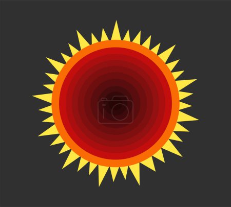 Téléchargez les photos : Summer sun icon. vector illustration of the sun on a black background. - en image libre de droit