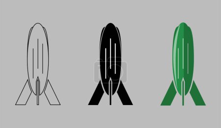 Téléchargez les photos : Missile icon. missile logo concept vector on gray background collected from war. vector illustration suitable for use web , apps, print media, etc. - en image libre de droit