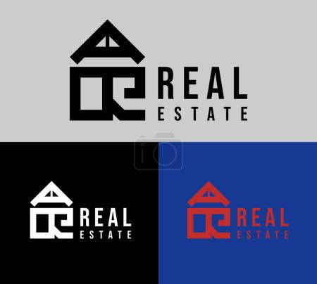 Téléchargez les photos : Real estate logos. creative logo for property, real estate, corporate identity, etc. - en image libre de droit