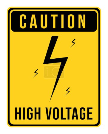 Téléchargez les photos : Signe de haute tension. mise en garde contre l'électricité haute tension. - en image libre de droit