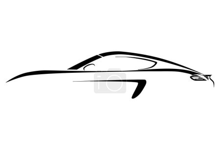 Téléchargez les photos : Image vectorielle Porsche Silhouette - en image libre de droit