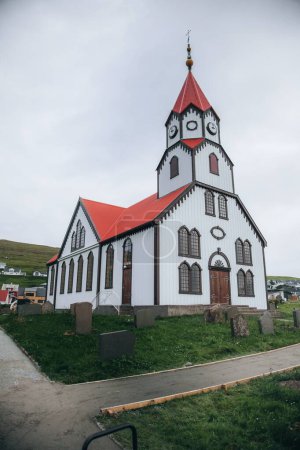 Photo for Sandavagur kirkja (church) in Sandavagur, Faroe Islands - Royalty Free Image