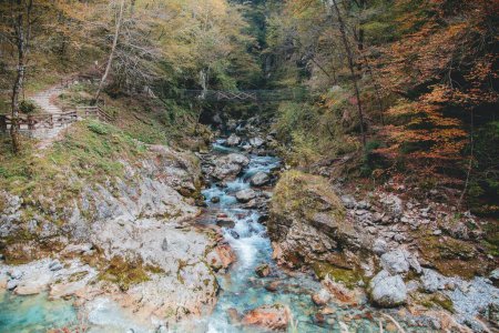 Foto de Gargantas de Tolmin en el Parque Nacional de Triglav en Eslovenia - Imagen libre de derechos