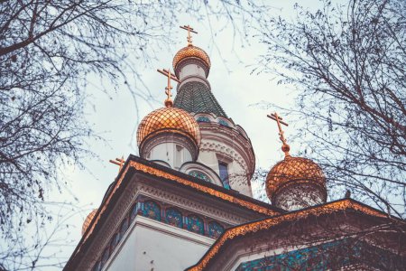 Téléchargez les photos : L'Eglise russe "Sveti Nikolay Mirlikiiski" à Sofia, Bulgarie - en image libre de droit