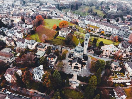Photo for Aerial photo of Kirche Enge in Zurich, Switerland - Royalty Free Image