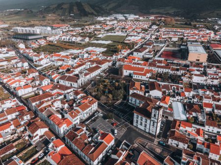 Foto de Vista del dron de Vila Franca do Campo en Sao Miguel, Azores - Imagen libre de derechos
