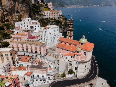 Photo for Views from Atrani on the Amalfi Coast, Italy by Drone - Royalty Free Image