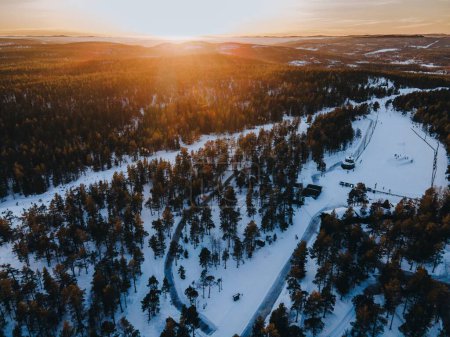 Ansichten von Sodra Berget in Sundsvall, Schweden per Drohne