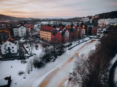 Ansichten von Sundsvall, Schweden per Drohne
