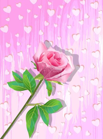 Foto de Ilustración de tarjeta simple con corazón y rosa para el día de la madre, día de la mujer, homenaje al día de la mujer, día de la madre - Imagen libre de derechos