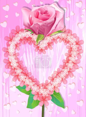 Foto de Ilustración de tarjeta simple con corazón y rosa para el día de la madre, día de la mujer, homenaje al día de la mujer, día de la madre - Imagen libre de derechos
