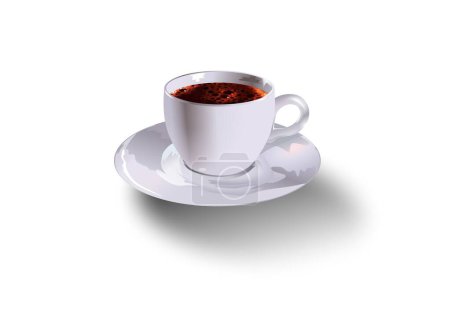 Foto de La ilustración es un vector que muestra una taza de café aislado sobre un fondo blanco - Imagen libre de derechos